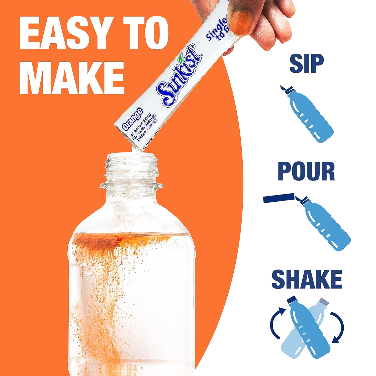 zero-sugar formulation sweetened with sucralose, aspartame, and acesulfame potassium