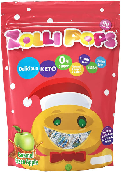 Zollipops Made in USA Candy Gift – Caramel and Green Apple Sugar-Free Lollipops for Teacher Appreciation and Easter