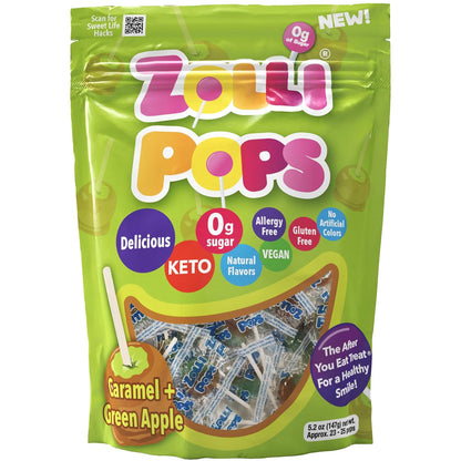 Zollipops Made in USA Candy Gift – Caramel and Green Apple Sugar-Free Lollipops for Teacher Appreciation and Easter